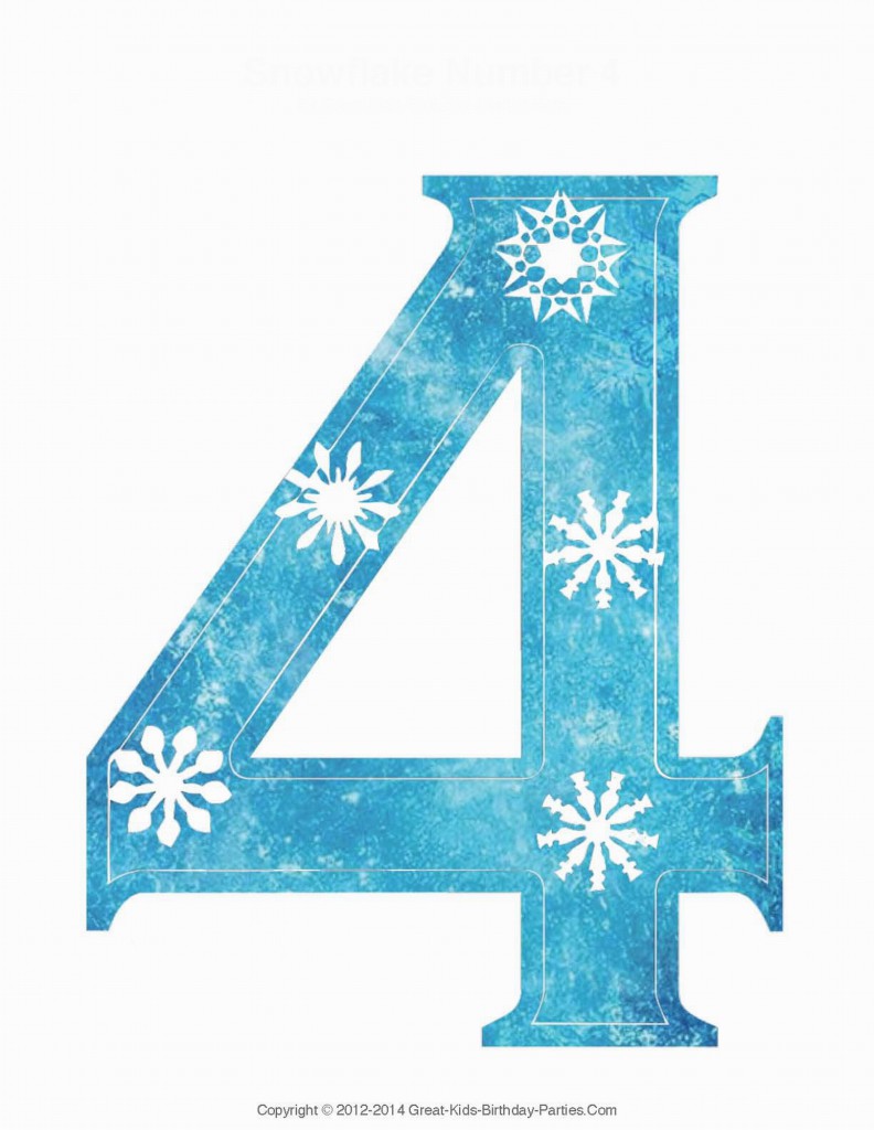 Снежки цифра 1. Цифра 4 в стиле Холодное сердце. Цифра 4 голубая со снежинками. Четверка со снежинками.