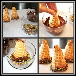 גביעי גלידה בצורת אוהלים