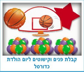 קבלת פנים וקישוטים ליום הולדת כדורסל