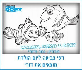 דפי צביעה ליום הולדת מוצאים את דורי